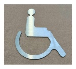 Pictogramme symbole PMR en aluminium brossé