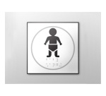 Panneau porte BEBE NURSERIE - relief et braille  (Blanc)