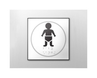 Panneau porte BEBE NURSERIE - relief et braille  (Blanc)