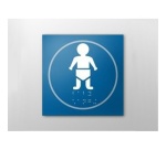 Panneau porte BEBE NURSERIE - relief et braille  (Blanc)
