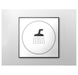 Panneau porte DOUCHE - relief et braille