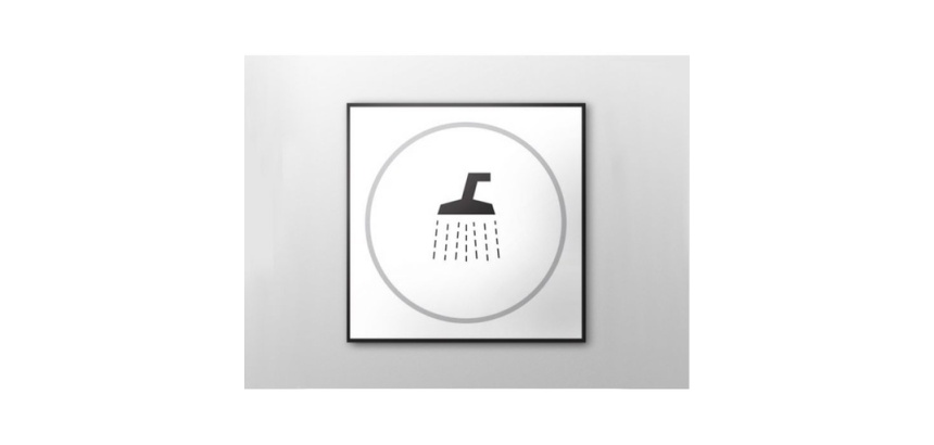 Panneau porte DOUCHE - relief et braille