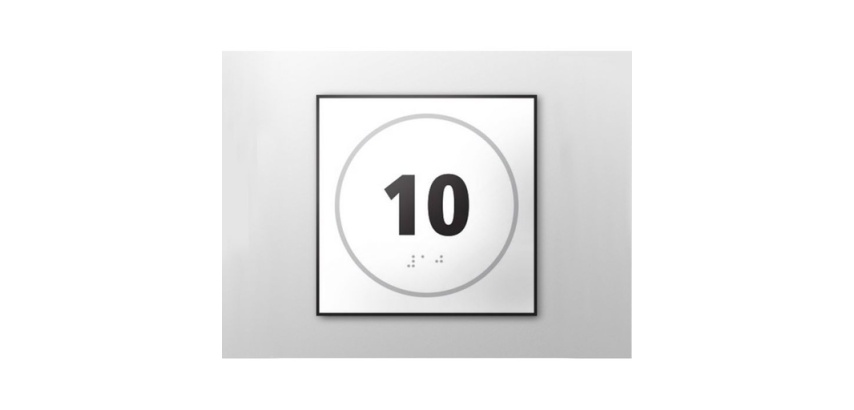 Panneau porte - NUMERO 10 - relief et braille
