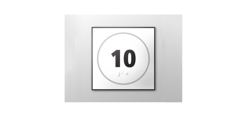 Panneau porte - NUMERO 10 - relief et braille
