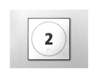Panneau porte - NUMERO 2 - relief et braille  (Bleu)