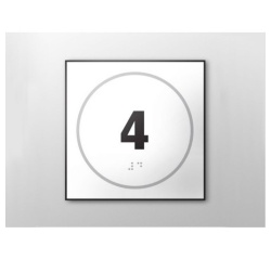 Panneau porte - NUMERO 4 - relief et braille