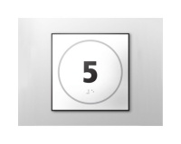 Panneau porte - NUMERO 5 - relief et braille  (Bleu)