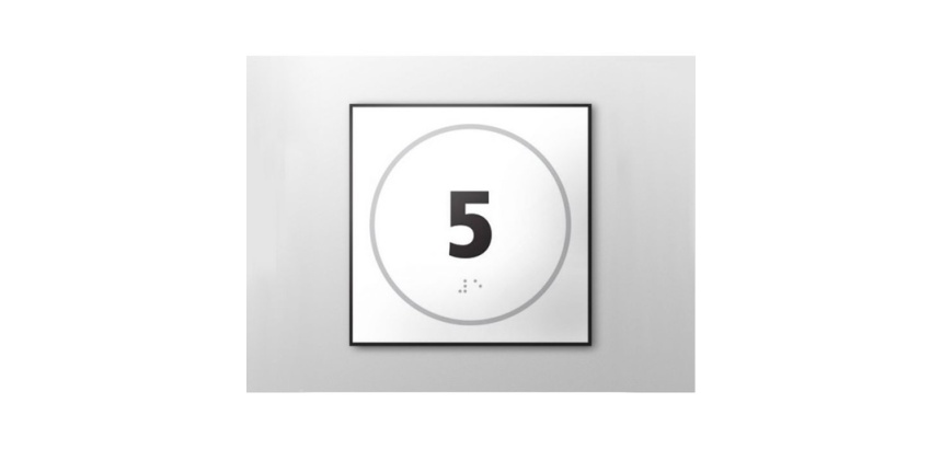 Panneau porte - NUMERO 5 - relief et braille