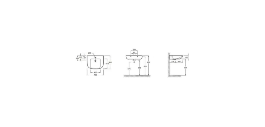 Vasque lavabo ECO 70 x 56 cm