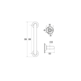 Barre d'appui droite Blanche  (30 cm)