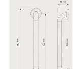 Barre d'appui droite acier inoxydable