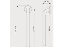 Barre d'appui droite acier inoxydable  (600)