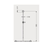 Barre de douche en T - acier inoxydable - 600x1200 mm