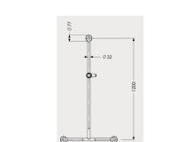 Barre de douche en T - acier inoxydable - 600x1200 mm