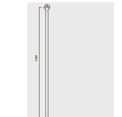 Barre de douche en L - acier inoxydable - 450x1200 mm