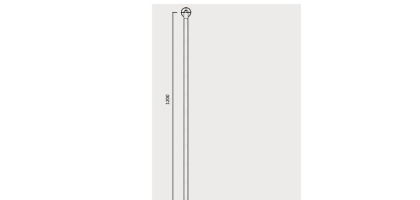 Barre de douche en L - acier inoxydable - 450x1200 mm