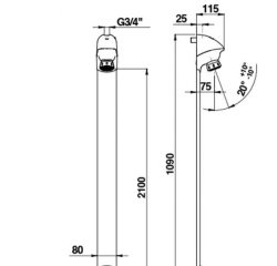 Colonne robinet de douche temporisé 30 s - Déclenchement sensitif