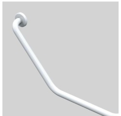 Barre d'appui coudée 135° Docca - 3 points - alu blanc (copie)