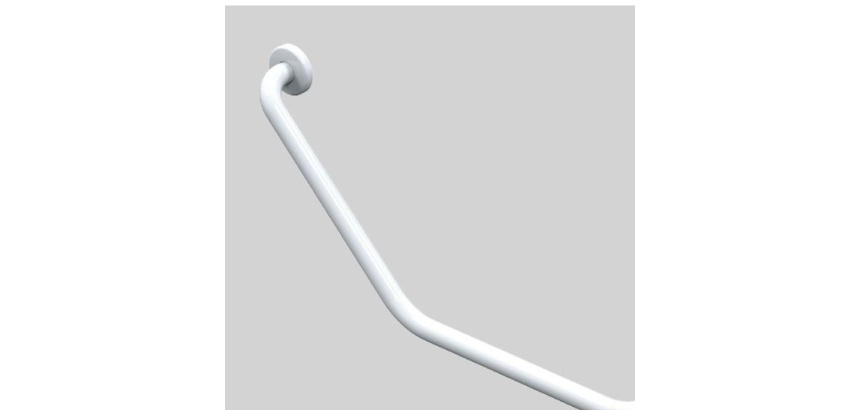 Barre d'appui coudée 135° Docca - 3 points - alu blanc (copie)
