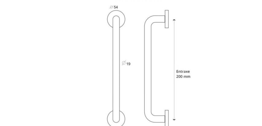 Poignée de tirage porte PMR 15cm inox