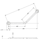 Barre d'appui coudée 135° acier inoxydable 2 points