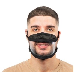 Masque inclusif fenêtre bord à bord réglable - Noir