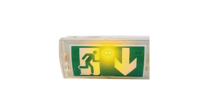 Etiquette de signalisation picto sortie de secours pour bloc autonome BAES