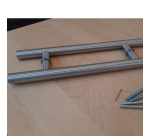Poignée de porte en inox bâton de maréchal - simple ou double  (Double)