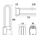 Barre d'appui relevable en Inox brossé