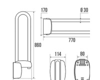 Barre d'appui relevable en Inox brossé