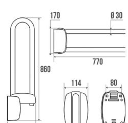 Barre d'appui relevable en Inox brossé