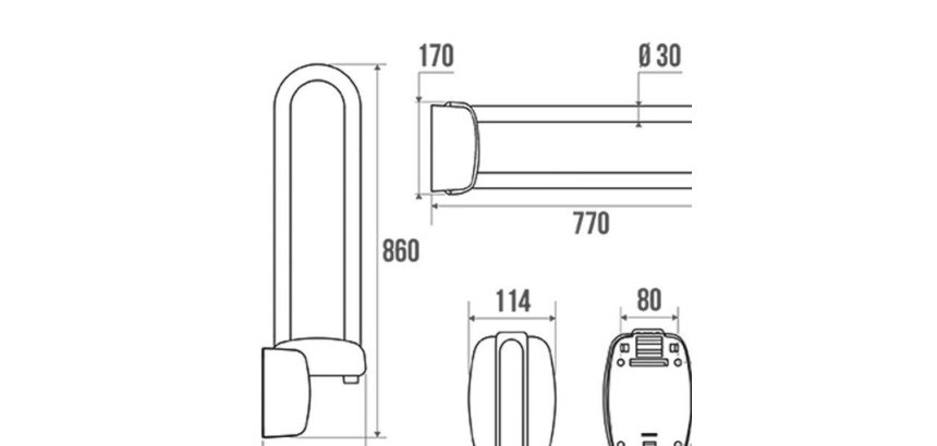 Barre d'appui relevable en Inox brossé