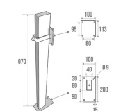 Poteau de Maintien pour Barre d'Appui Relevable