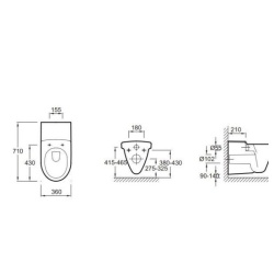 Cuvette suspendue longue