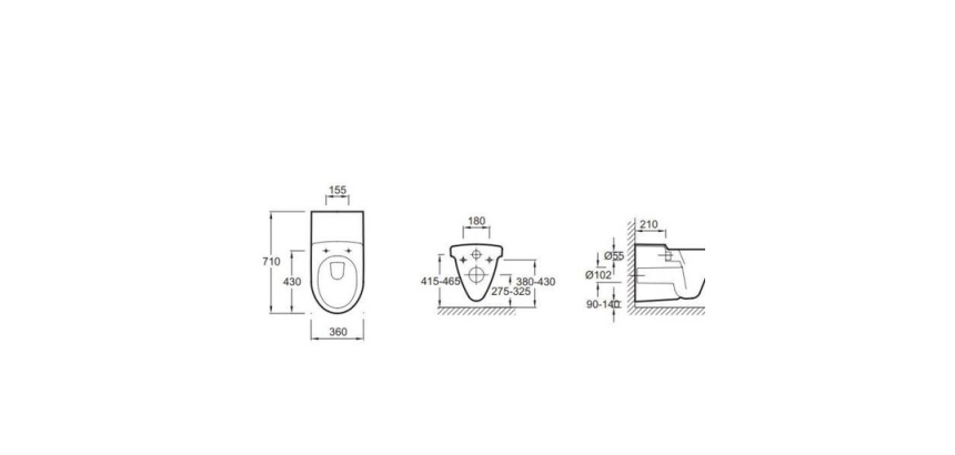 Cuvette suspendue longue