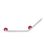 Barre d'appui coudée 135° Color  (Blanc)