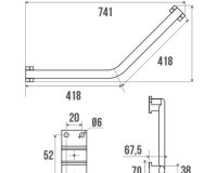 Barre d'appui coudée 135° - Design - en alu - Blanc