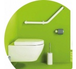 Barre d'appui coudée 135° - Design - en alu - Blanc