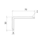 Nez de marche antidérapant Polygrain XL 50 x 30 x 1900 mm