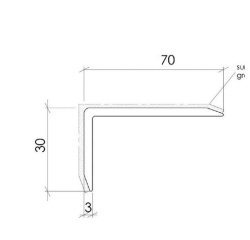Nez de marche antidérapant Polygrain XL 50 x 30 x 1900 mm