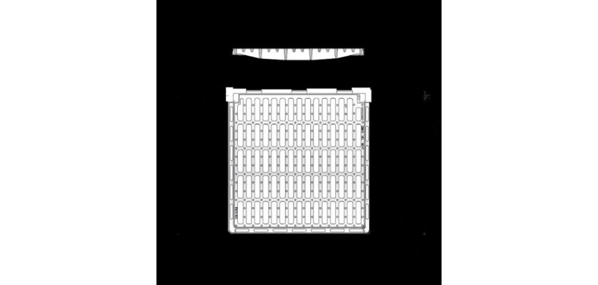 Grille de sol fonte 525 x 555 mm