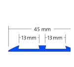 Profil plat DOUBLE INSERT - 45 mm