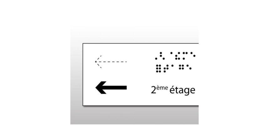 Manchon en Braille pour Main Courante Direction:1er étage -