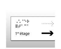 Manchon en Braille pour Main Courante Direction:1er étage -