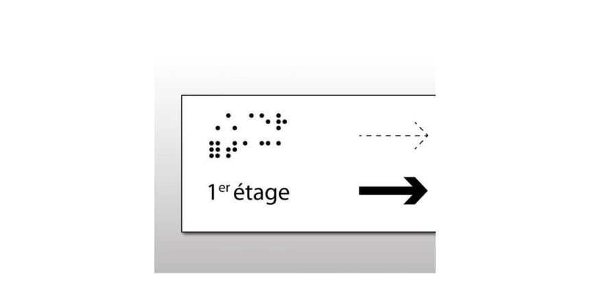 Manchon en Braille pour Main Courante Direction:1er étage -