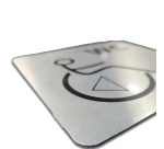 Pictogramme en aluminium brossé WC /PMR transfert gauche