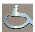 Pictogramme symbole PMR en aluminium brossé
