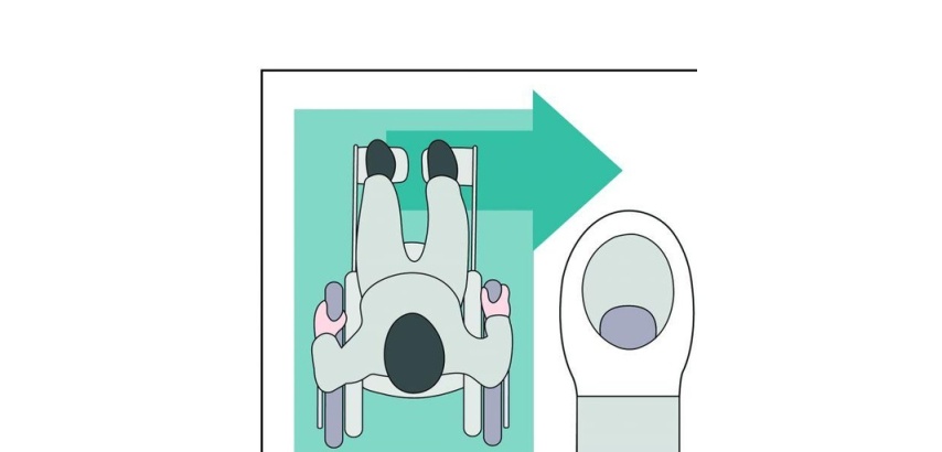 Panneau Toilette Handicapé avec Sens de Transfert