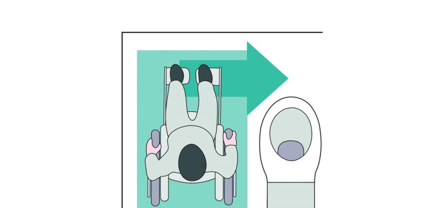 Panneau Toilette Handicapé avec Sens de Transfert