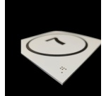 Panneau en relief et en braille Numéro "7" - Intérieur - Fond blanc - Texte noir